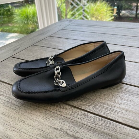 Calvin Klein Elanna Black Leather Loafers Womens Size 11 - Picture 2 of 8